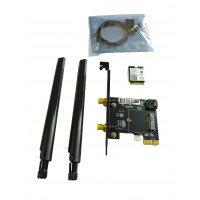 Intel Wireless AX210 NIC, Gigabit Tri-Band Wi-Fi 6E & Bluetooth 5.3 - With Fixing Plate and Antenna 