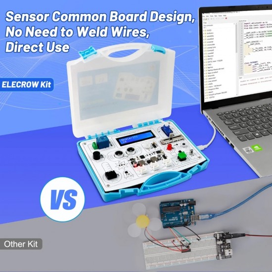 Elecrow All-in-one Starter Kit for Arduino Common Board Design Kit with 15 Sensors and 21 Lessons Elecrow All-in-one Starter Kit for Arduino Common Board Design Kit with 15 Sensors and 21 Lessons