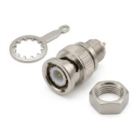 BNC Bulkhead Plug Connector Straight Solder Type For Coaxial Connector