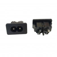 AC Power Inlet Socket 250V 2.5A IEC320 C8 Male 2 Pin