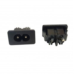 AC Power Inlet Socket 250V 2.5A IEC320 C8 Male 2 Pin