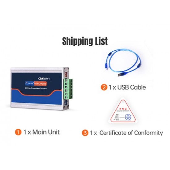 USR CAN300s Industrial Grade 2-CH USB to CAN Adapter - Dual-Channel CAN Analyzer - Supports Windows & Linux Systems USR CAN300s Industrial Grade 2-CH USB to CAN Adapter - Dual-Channel CAN Analyzer - Supports Windows & Linux Systems