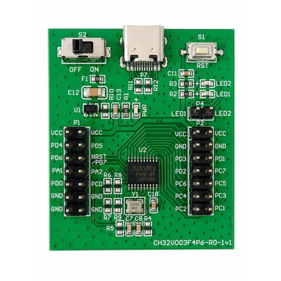 WCH CH32V003F4P6-EVT-R0-1v1 32-bit RISC-V MCU Microcontroller Development Board with USB Type-C