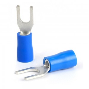 Blue - Crimp Spade 22-16AWG Wire Connector Fork U Terminal Blue - Crimp Spade 22-16AWG Wire Connector Fork U Terminal