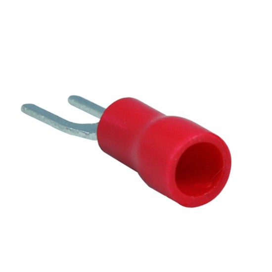 Red - Crimp Spade 22-16AWG Wire Connector Fork U Terminal