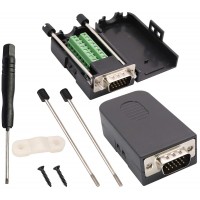 DB15 15-Pin Male Breakout Adapter with Screw Terminal | VGA  Connector DIY Kit With Enclosure