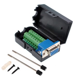 DB15 15-Pin Female Breakout Adapter with Screw Terminal | VGA Connector DIY Kit With Enclosure DB15 15-Pin Female Breakout Adapter with Screw Terminal | VGA Connector DIY Kit With Enclosure