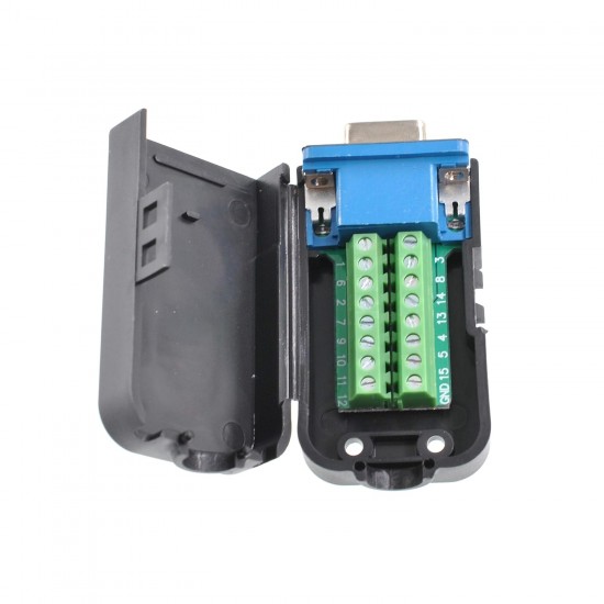 DB15 15-Pin Female Breakout Adapter with Screw Terminal | VGA Connector DIY Kit With Enclosure DB15 15-Pin Female Breakout Adapter with Screw Terminal | VGA Connector DIY Kit With Enclosure