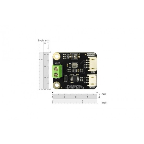 DF ROBOT Gravity: GP8600 1-Channel I2C & PWM to 0-5V / 0-10V / 4-20mA DAC Module (16-bit) (MPN:DFR1229) DF ROBOT Gravity: GP8600 1-Channel I2C & PWM to 0-5V / 0-10V / 4-20mA DAC Module (16-bit) (MPN:DFR1229)