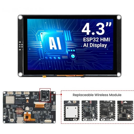 Elecrow CrowPanel Advance 4.3inch HMI|ESP32-S3 AI-Powered IPS Touch Screen (800x480)|Without Acrylic Case Elecrow CrowPanel Advance 4.3inch HMI|ESP32-S3 AI-Powered IPS Touch Screen (800x480)|Without Acrylic Case