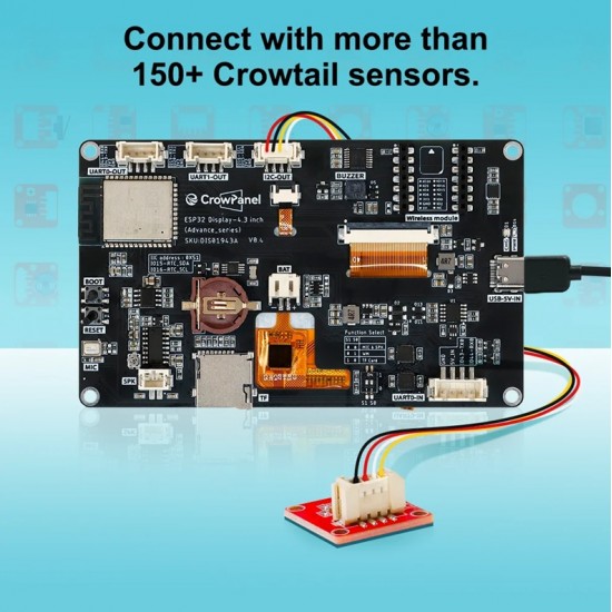 Elecrow CrowPanel Advance 4.3inch HMI|ESP32-S3 AI-Powered IPS Touch Screen (800x480)|Without Acrylic Case Elecrow CrowPanel Advance 4.3inch HMI|ESP32-S3 AI-Powered IPS Touch Screen (800x480)|Without Acrylic Case