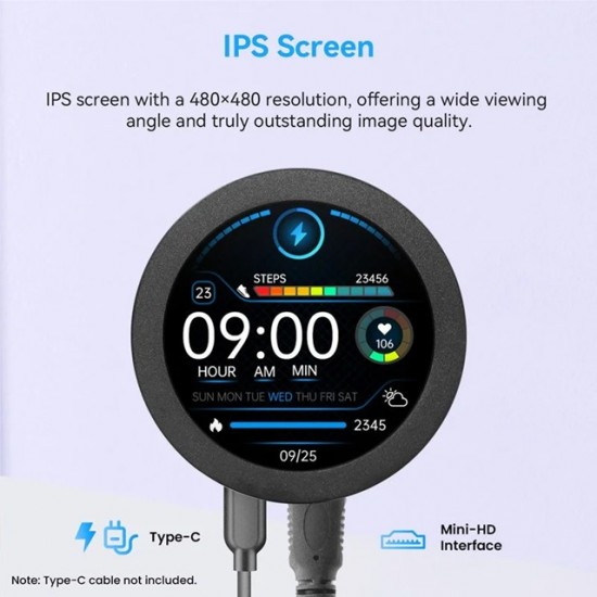 Elecrow 2.8inch Round IPS Display 480*480 HD Screen with Aluminum Housing