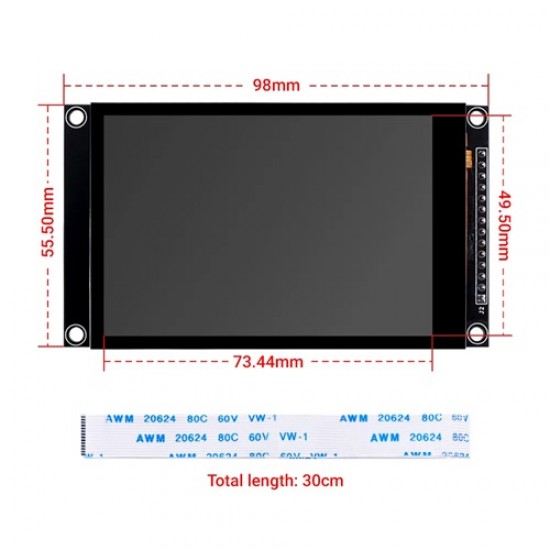 Elecrow 3.5inch IPS SPI LCD Capacitive Touch Display Module With ST7796 Driver - 320x480 Resolution, Arduino Compatible (MPN:DLS30035B)