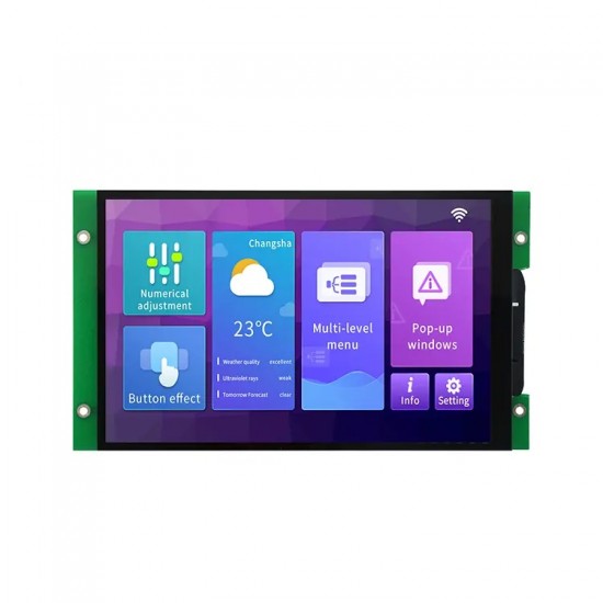 DWIN 8 Inch HMI LCD, Capacitive Touch, IPS TFT 1280x800 220nit UART LCD Display, DMG12800C080_03WTC