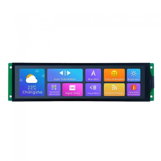 DWIN 8.8 Inch IPS LCD, Capacitive Touch, IPS TFT 1920x480 250nit Serial Port LCD Display, DMG19480C088_03WTC