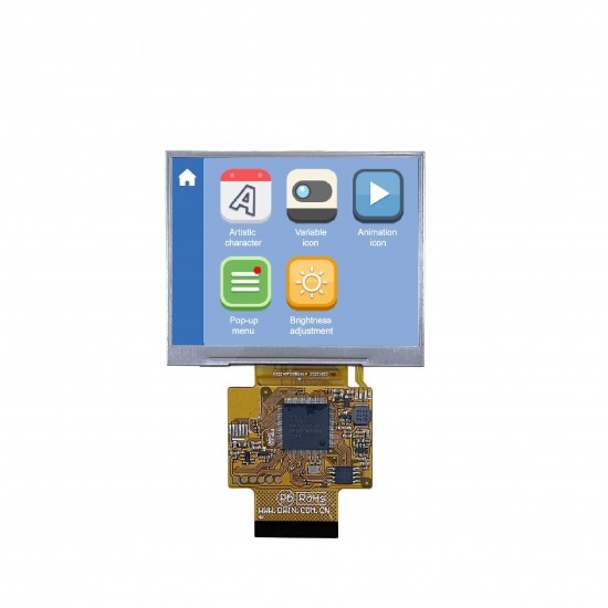 DWIN 3.5 Inch Resistive Touch, IPS TFT 320x240 150nit COF UART LCD Display, DMG32240F035_01WTR