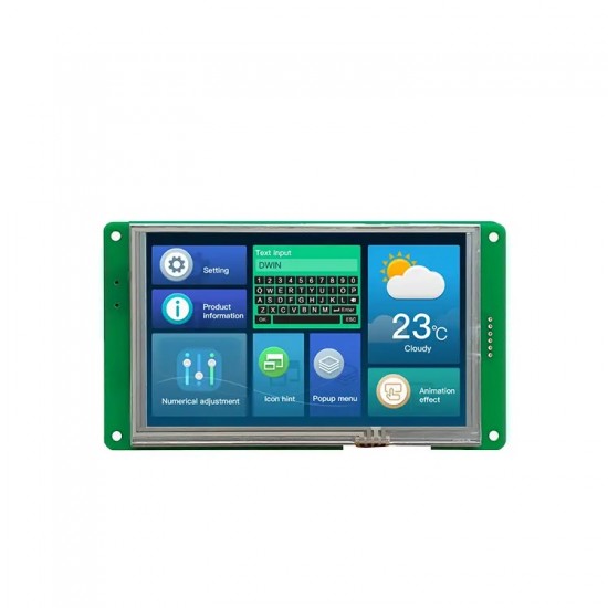 DWIN 5 Inch HMI LCD, No Touch, TN TFT 480x800 300nit UART LCM LCD Display, DMG80480C050_03WN