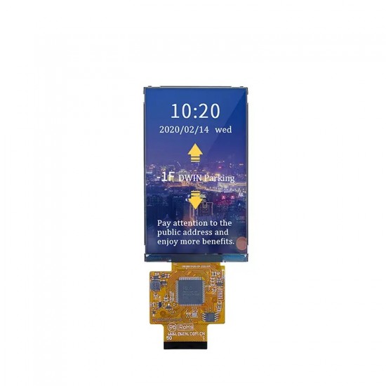 DWIN 4.3 Inch Smart LCD, No Touch, IPS TFT 480x800 300nit COF LCD Display, DMG80480F043_01WN
