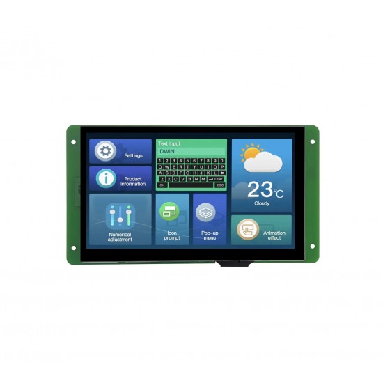 DWIN 7inch HMI LCD, Capacitive Touch, TN TFT 800x480 800nit High Brightness LCD Display, DMG80480T070_09WTC (Industrial Grade)