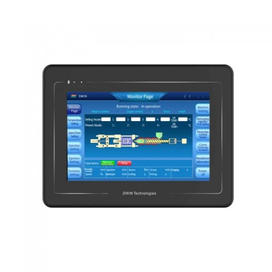 DWIN Industrial Grade 7.0inch HDMI Panel, Capacitive Touch, HDMI 1024x600 250nit LCD Display With Case, DMT10600T070_35WTC
