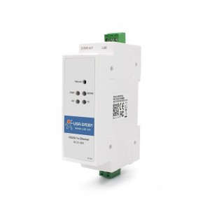 USR-DR301 DIN-rail mounted RS232 to Ethernet Converter