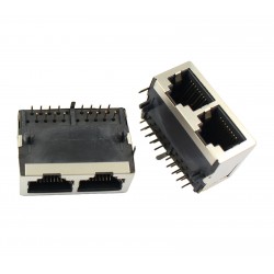 LPJE102DNL RJ45 - Dual 8P8C Modular Socket - Dual Ethernet LAN Connector LPJE102DNL RJ45 - Dual 8P8C Modular Socket - Dual Ethernet LAN Connector