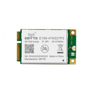 E106-470G27P2 SX1302 470MHz LoRaWAN Gateway Module - Standard Mini-PCIe Socket - SPI Interface E106-470G27P2 SX1302 470MHz LoRaWAN Gateway Module - Standard Mini-PCIe Socket - SPI Interface