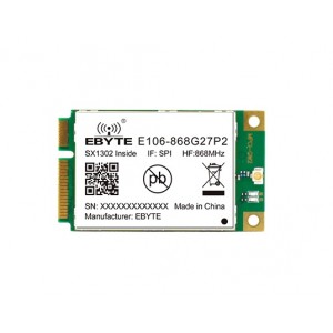 E106-868G27P2 SX1302 868MHz LoRaWAN Gateway Module - Standard Mini-PCIe Socket - SPI Interface E106-868G27P2 SX1302 868MHz LoRaWAN Gateway Module - Standard Mini-PCIe Socket - SPI Interface