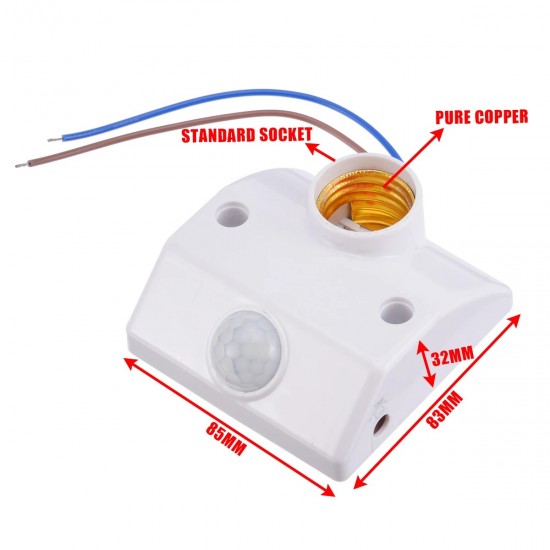 E27 PIR Infrared Motion Sensor LED Light Lamp Holder Control Switch