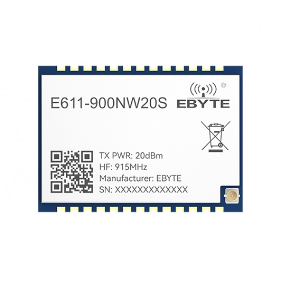 Ebyte E611-900NW20S 915MHz 20dBm Long Distance Wireless Image & Data Transmission Module - UART/PHY Interface - 1KM Communication Distance