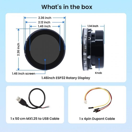 Elecrow CrowPanel 1.46inch-HMI ESP32 Rotary Display 360*360 IPS Round Touch Knob Screen Elecrow CrowPanel 1.46inch-HMI ESP32 Rotary Display 360*360 IPS Round Touch Knob Screen