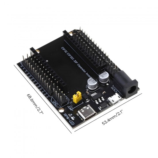 30 Pin ESP32 GPIO Expansion Board with Type-C USB and Micro USB Dual Interface for ESP32 ESP-32 ESP-32S Development Board 30 Pin ESP32 GPIO Expansion Board with Type-C USB and Micro USB Dual Interface for ESP32 ESP-32 ESP-32S Development Board