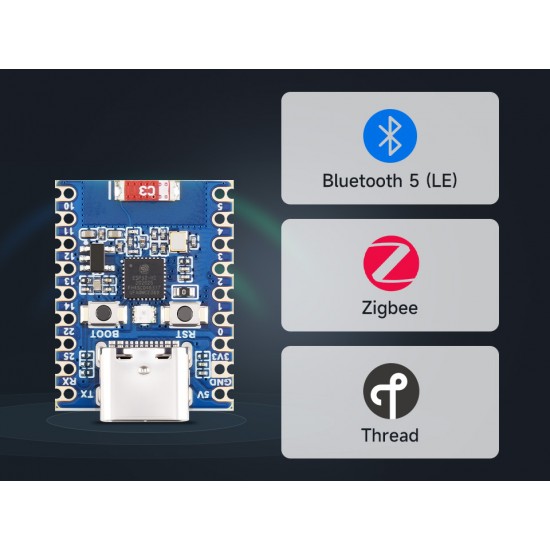 ESP32-H2 Mini Development Board, Onboard ESP32-H2FH4S With 96MHz Processor, Built-in 4MB Flash, Supports BLE / Zigbee / Thread Wireless Communication