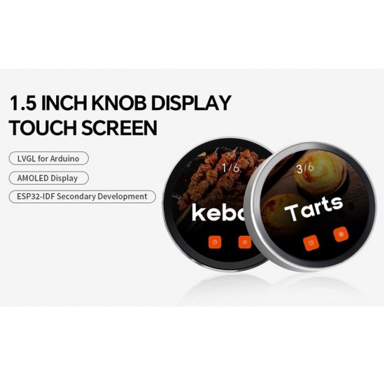ESP32-S3 1.5inch AMOLED Capacitive Touch Knob Display Development Board, 466x466 Resolution, 16MB FLASH & 8MB PSRAM ESP32-S3 1.5inch AMOLED Capacitive Touch Knob Display Development Board, 466x466 Resolution, 16MB FLASH & 8MB PSRAM