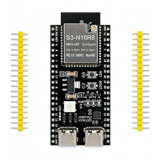 ESP32-S3-WROOM1-N16R8 Development Board - Onboard External Antenna - Unsoldered Header