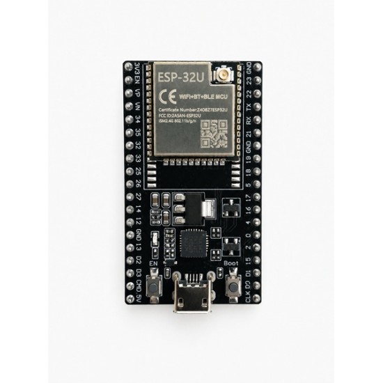 ESP32-WROOM-32U WiFi + Bluetooth Development Board with Micro USB, CP2102 USB-UART and IPEX External Antenna Connector