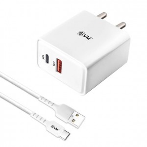 EVM EnSpeed 36W USB QC+PD Power Adapter - 1 USB A Port & 1 USB Type C Port EVM EnSpeed 36W USB QC+PD Power Adapter - 1 USB A Port & 1 USB Type C Port