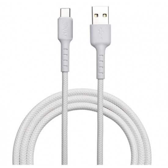 EVM CM-012 USB Type-A to Type-C Charging & Data Cable – Nylon Braided - 25W Fast Charging Support EVM CM-012 USB Type-A to Type-C Charging & Data Cable – Nylon Braided - 25W Fast Charging Support