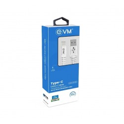 EVM CM-012 USB Type-A to Type-C Charging & Data Cable – Nylon Braided - 25W Fast Charging Support