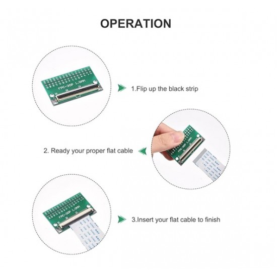 12 Pin 1.0mm FFC / FPC Adapter Board With Soldered Connector