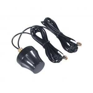 FS-1498 High Gain 4G LTE + GPS Combo Antenna – 5dBi 4G LTE & 28dBi GPS Cup Shaped Cabinet Antenna with Dual SMA Male - 3 Meter Cable Length