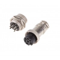 GX16 - 7 Pin Round Shell Aviation Connector Set of Male and Female , Panel Mount