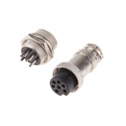 GX16 - 7 Pin Round Shell Aviation Connector Set of Male and Female , Panel Mount