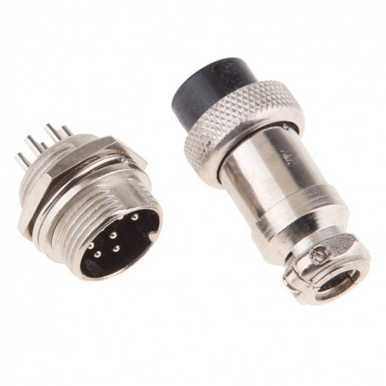 GX16 - 7 Pin Round Shell Aviation Connector Set of Male and Female , Panel Mount GX16 - 7 Pin Round Shell Aviation Connector Set of Male and Female , Panel Mount