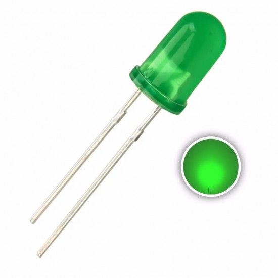 LED - 333GD/E 5.0mm Green Round Type LED - Everlight
