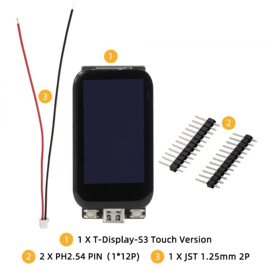 LILYGO T-Display S3 ESP32-S3 1.9inch Touch Screen LCD Display WIFI Bluetooth Module - Solder Version (H589)