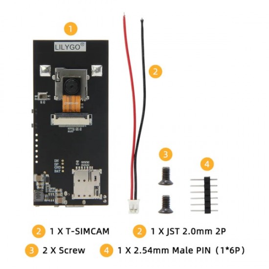 LILYGO T-SIMCAM ESP32-S3 CAM WiFi Bluetooth Wireless Module With OV5640 IR-CUT Camera Module (H654)