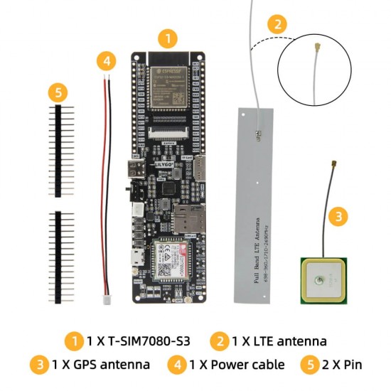 LILYGO T-SIM7080G-S3 ESP32-S3 SIM7080 Cat-M NB-Iot WIFI Bluetooth Module (H606)