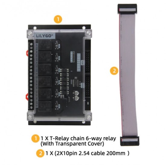 LILYGO T-Relay-S3 Chain Module 6 Channel Relay Expansion Module - H630