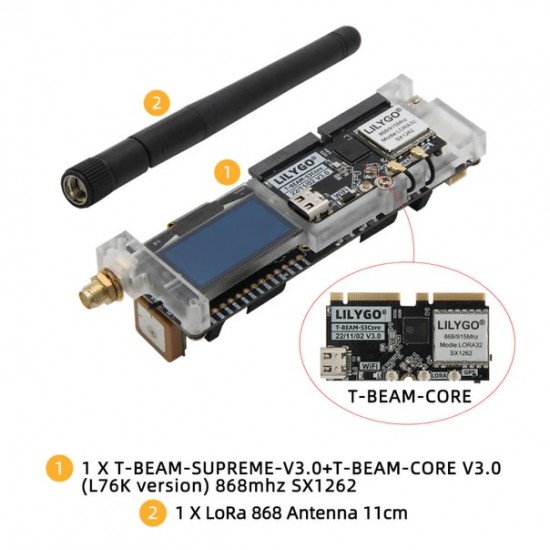LILYGO T-BeamSUPREME V3.0 Meshtastic L76K 868MHz SX1262 ESP32-S3 LoRa WiFi Bluetooth Module With 1.3inch OLED (H661)